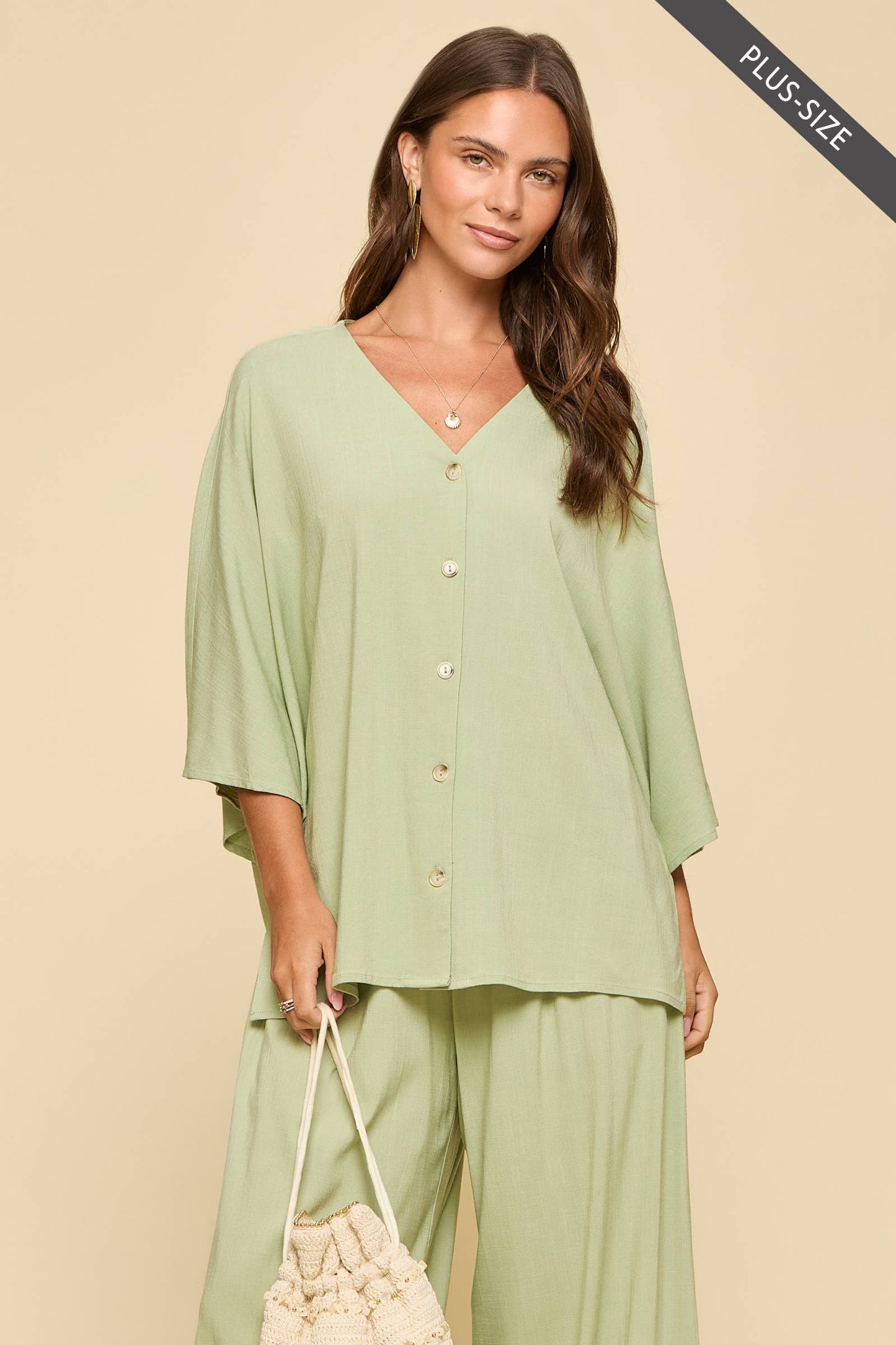 Dear Scarlett - PLUS SIZE 2-Piece Linen Summer Set