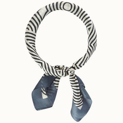 Olive & Pique - "So Silky" Satin Neckerchief Scarf, Versatile, Denim