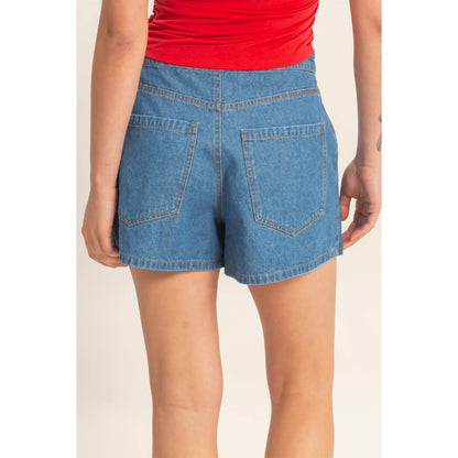 Wrap Front Denim Skort