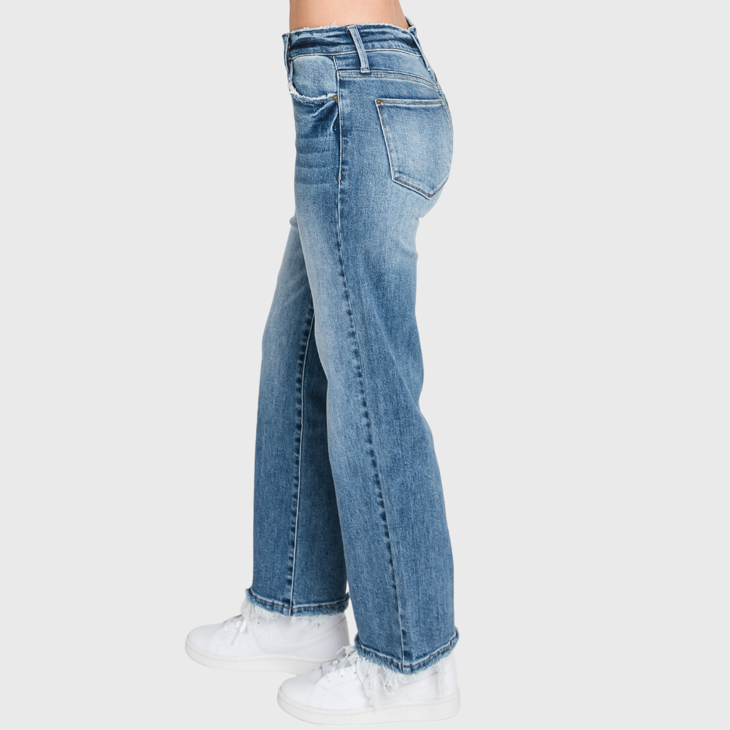 P489WF-MD SUPER HIGH RISE STRETCH SLIM STRAIGHT JEANS: 7/27