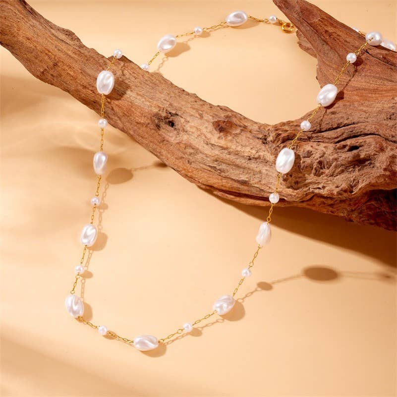 18K TARNISH FREE PEARL NECKLACE
