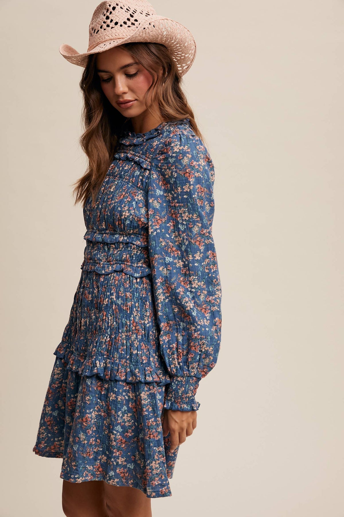 Listicle - Floral Smocked Mini Dress LD1467