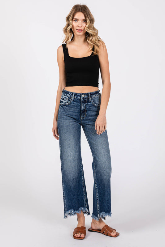 HIGH RISE COMFORT STRETCH VINTAGE WIDE LEG JEANS