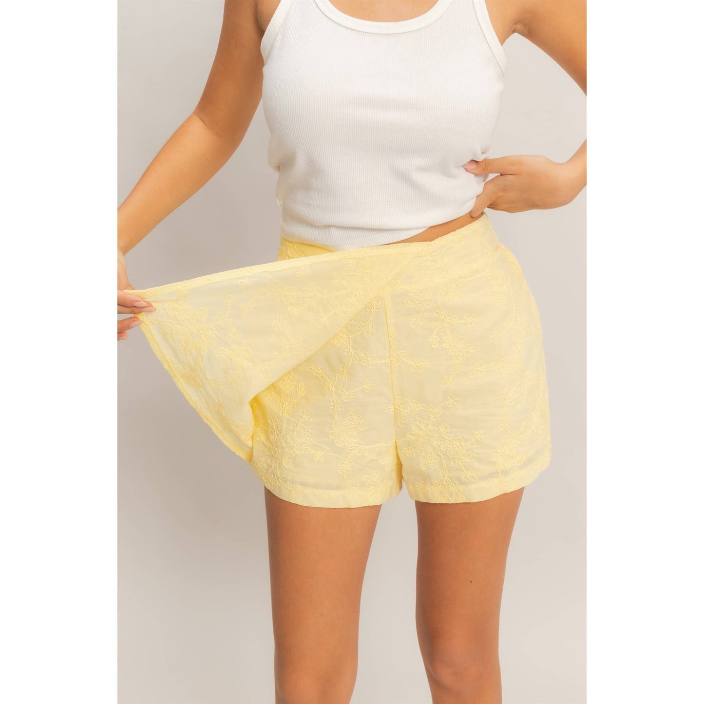 HYFVE - Floral Embroidered Wrap Skort