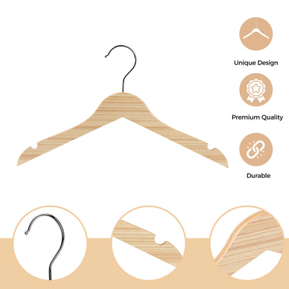 Quality Hangers - WLMK32-NT – 12" Slim Natural Kids Wooden Hangers – 100-Pack