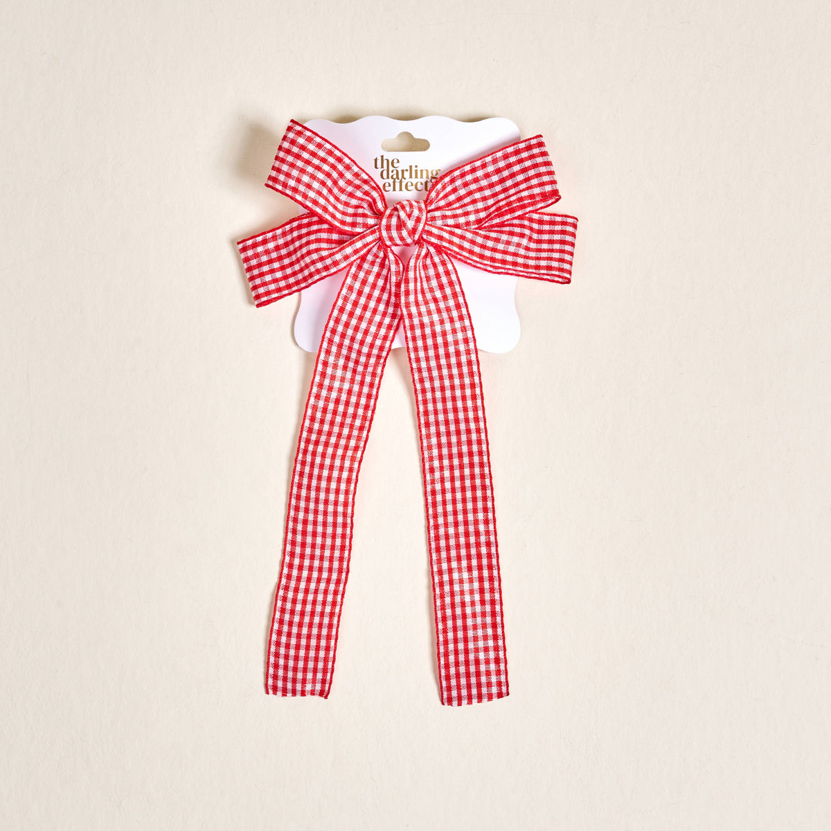 The Darling Effect - Double Take Hair Bow–Gingham Red