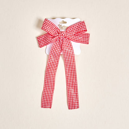 The Darling Effect - Double Take Hair Bow–Gingham Red