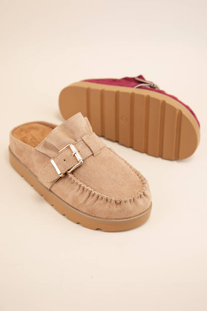 EFFY RUFFLE ENTRACE DESIGN SLIP-ON MOCCASIN MULE