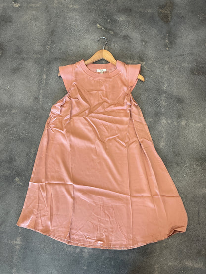 CHAMPAGNE Dress with Ribbed sleeves and collar