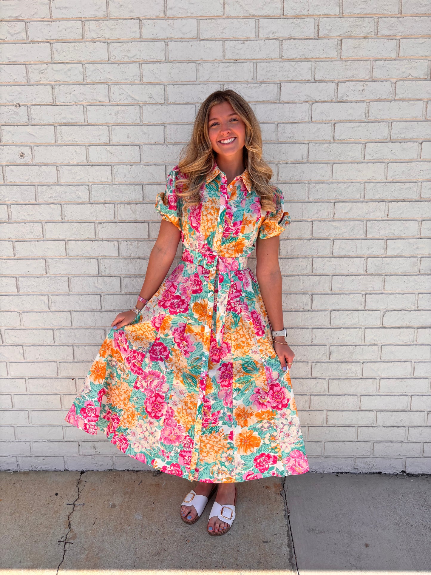 Fuchsia Teal Spring Dress