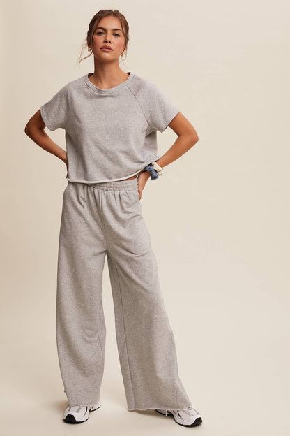 Listicle - Relaxed Fit Top and Wide Leg Pants Lounge Set