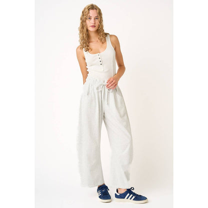 mittoshop - COTTON FRENCH TERRY PULL-ON BARREL LEG PANTS