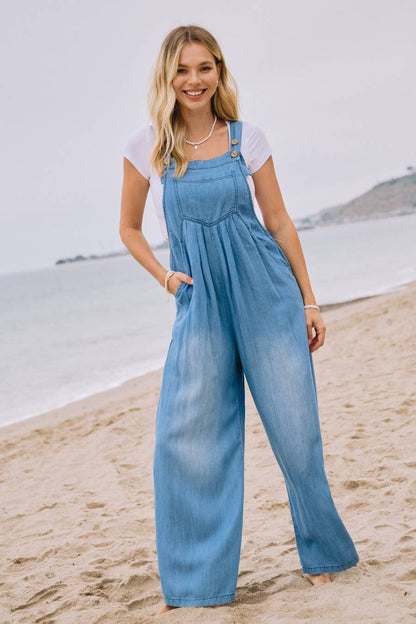 Oddi - Washed Chambray Overall Jumpsuit