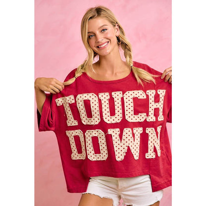 BiBi - GAMEDAY THEME POLKA DOT PATCHES SHORT SLEEVES TOP