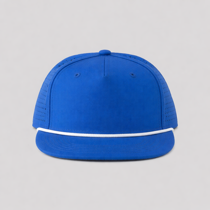 Blank Rope Hats - Perforated Structured Royal Blue / White Rope
