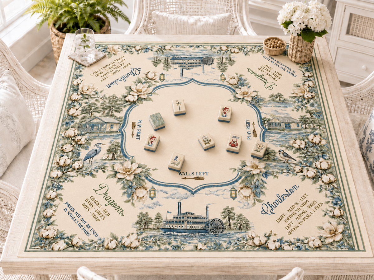 Pat's Monograms, LLC - The Mahjestic South Mahjong Mat — Player's Edition — Preorder
