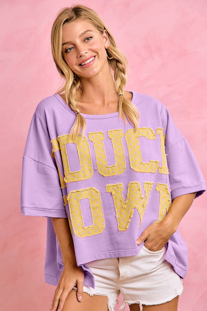 BiBi - GAMEDAY THEME POLKA DOT PATCHES SHORT SLEEVES TOP
