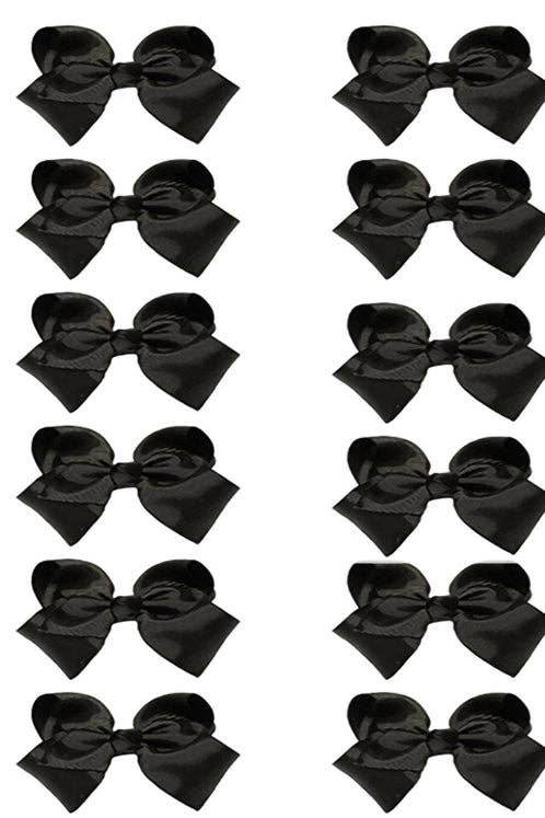 Kids Charm Online - BLACK 5.5" INCH HAIR BOWS 12PCS/$6.50 BW-030-5