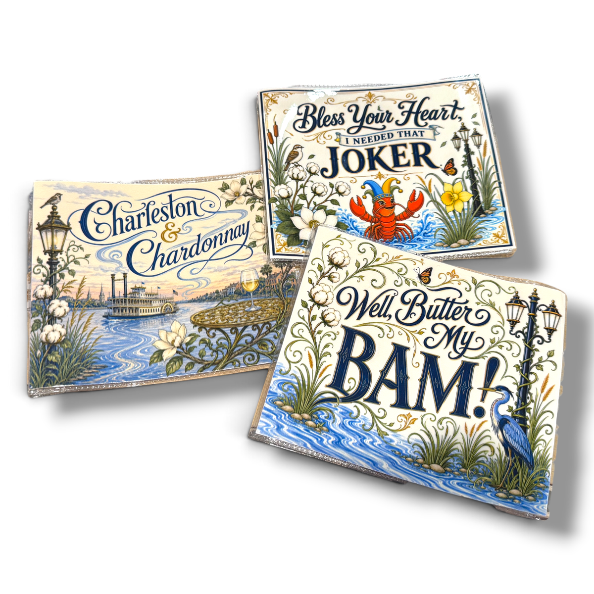 Pat's Monograms, LLC - Well, Butter My Bam! Mahjong Card Cover — Large NMJL Card Holder