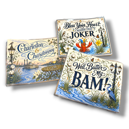 Pat's Monograms, LLC - Well, Butter My Bam! Mahjong Card Cover — Large NMJL Card Holder
