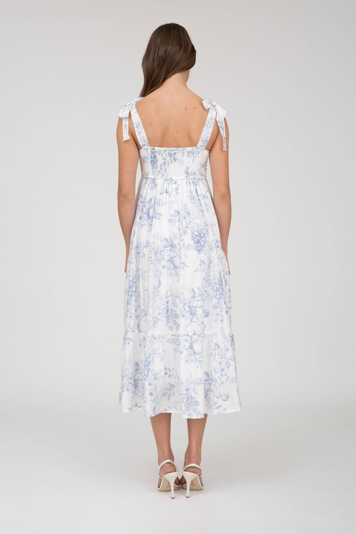 Blu Pepper - FRUIT BLOSSOM TIERED MIDI DRESS