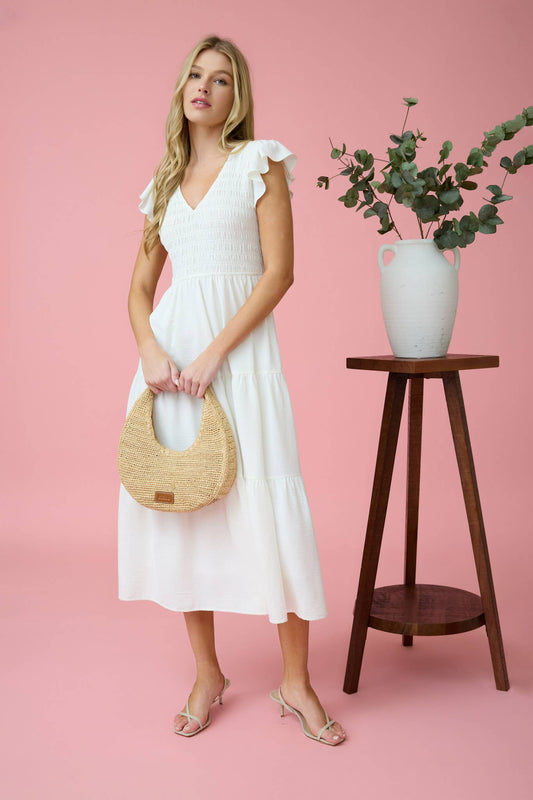 Blu Pepper - FLUTTER SLEEVE MAXI DRESS