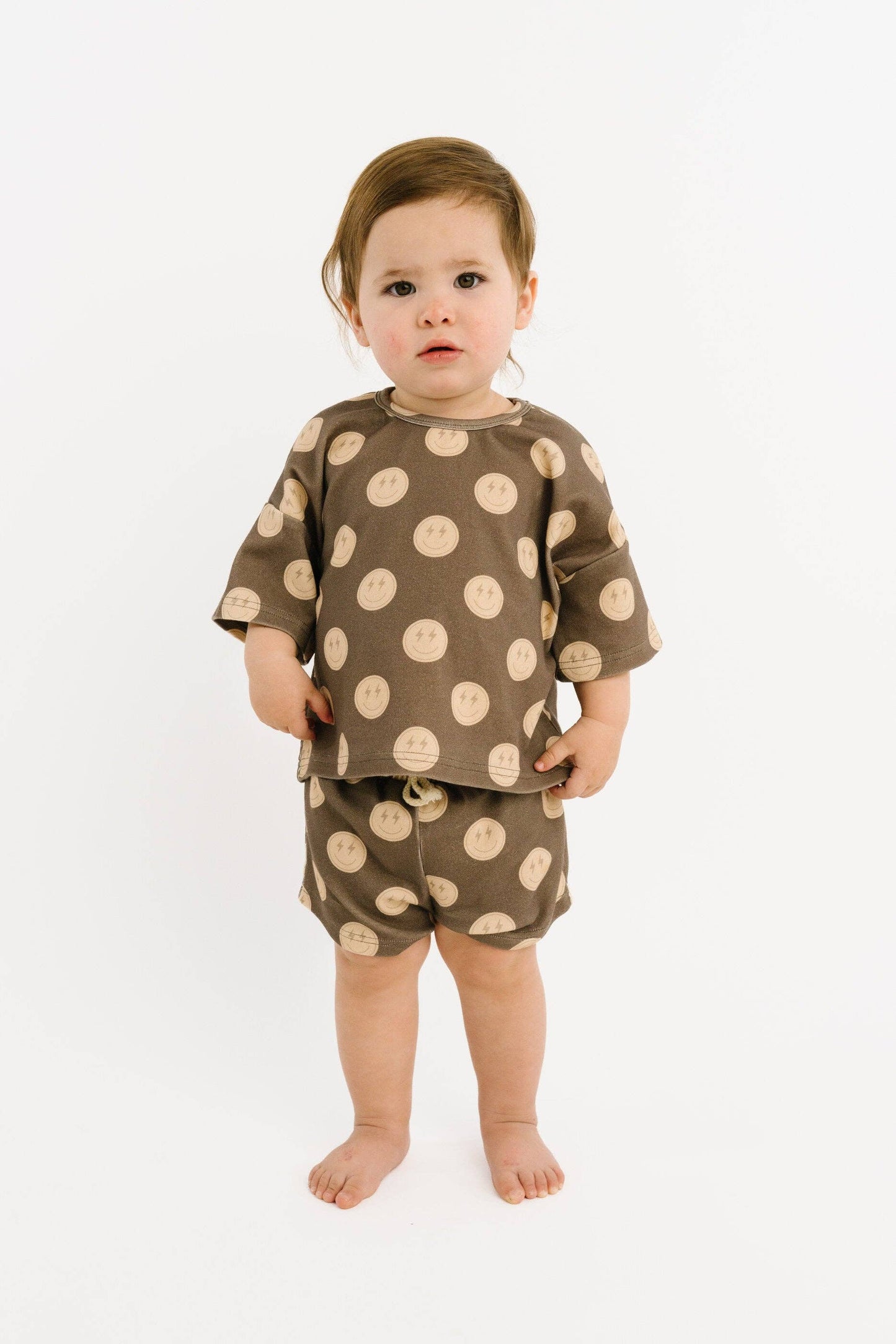 Little One Shop - Neutral Smileys Slouchy Set