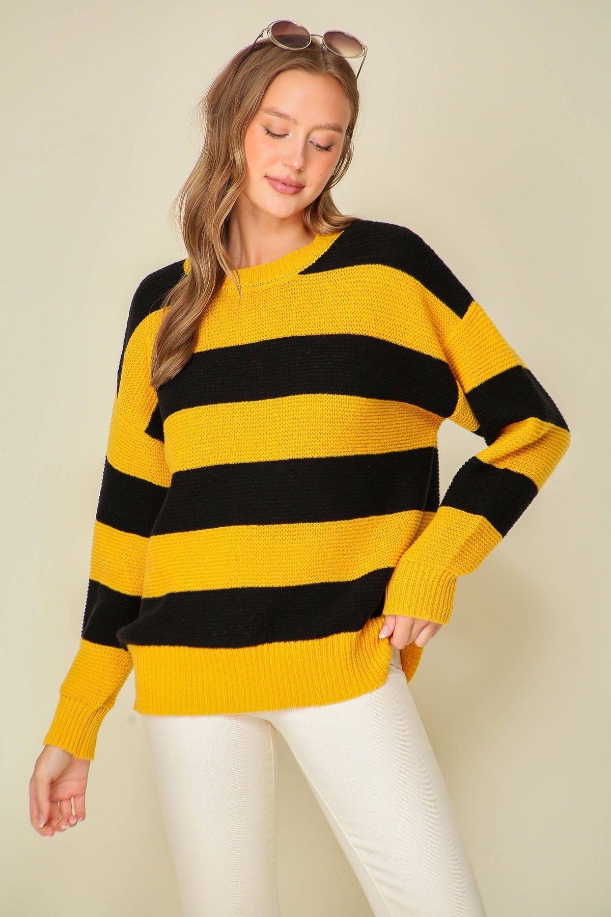 42POPS - 0926 Everyday striped game day sweater SI-26874