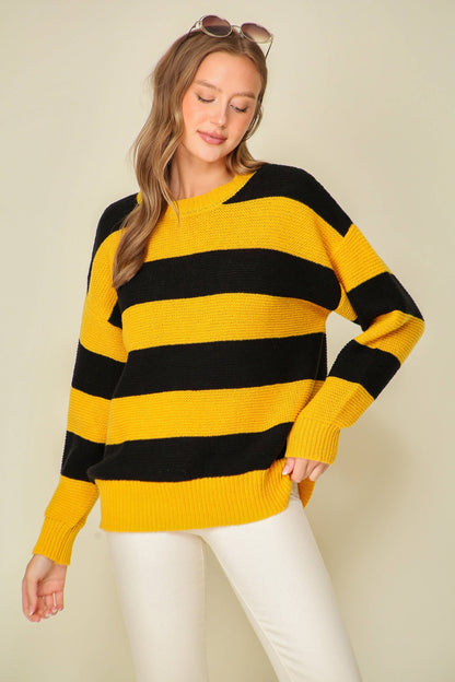 42POPS - 0926 Everyday striped game day sweater SI-26874