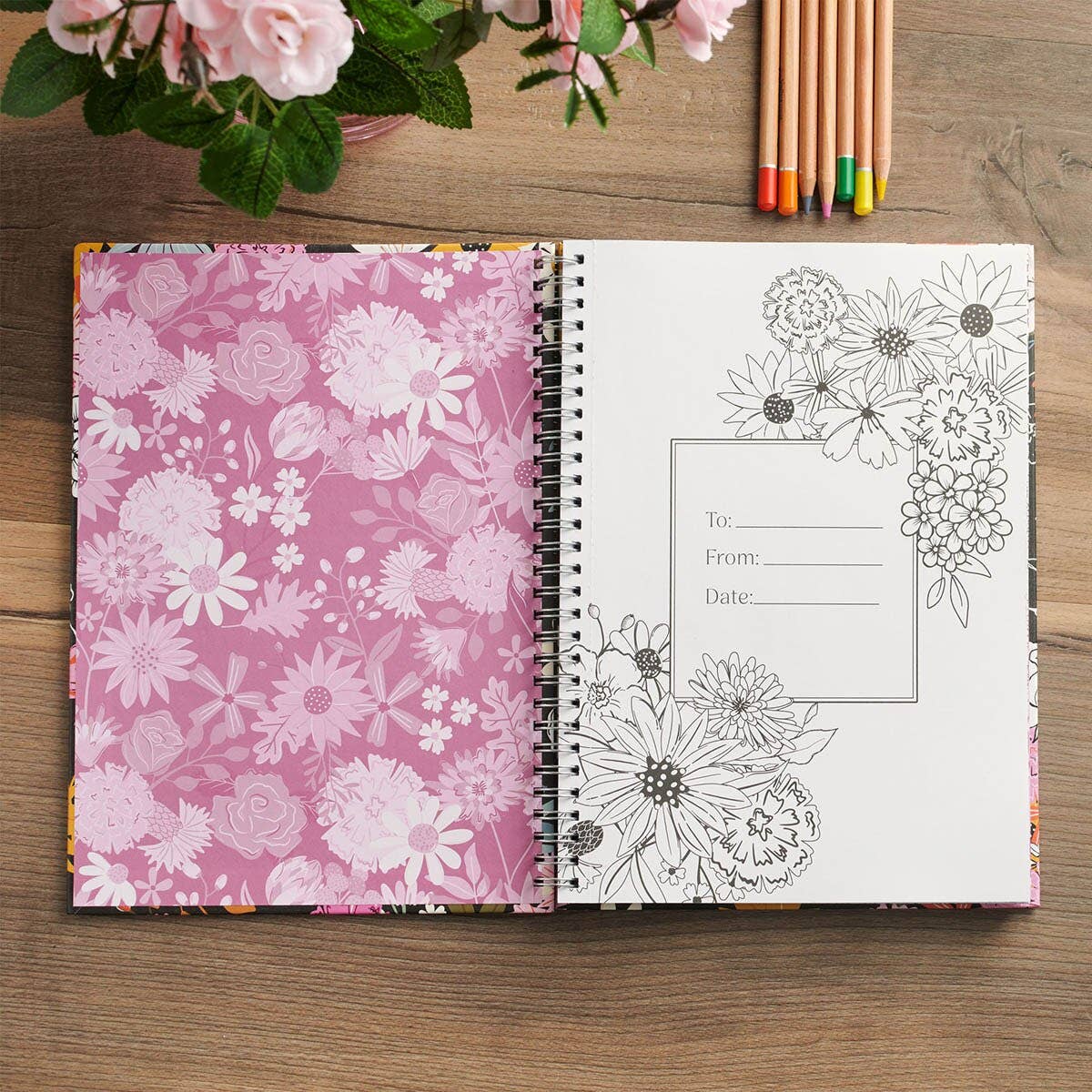 Christian Art Gifts - Coloring Book Spiral Grow in Grace 2 Peter 3:18