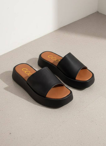 CCOCCI - TOVE Minimal Platform Slide Sandals with Clean Everyday Desi