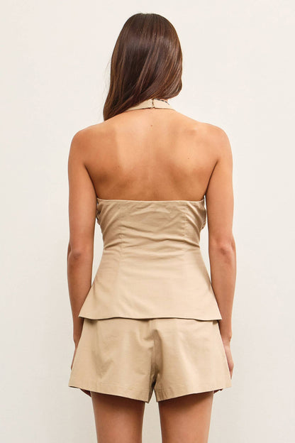 Mustard Seed - HALTER V NECK VEST ROMPER