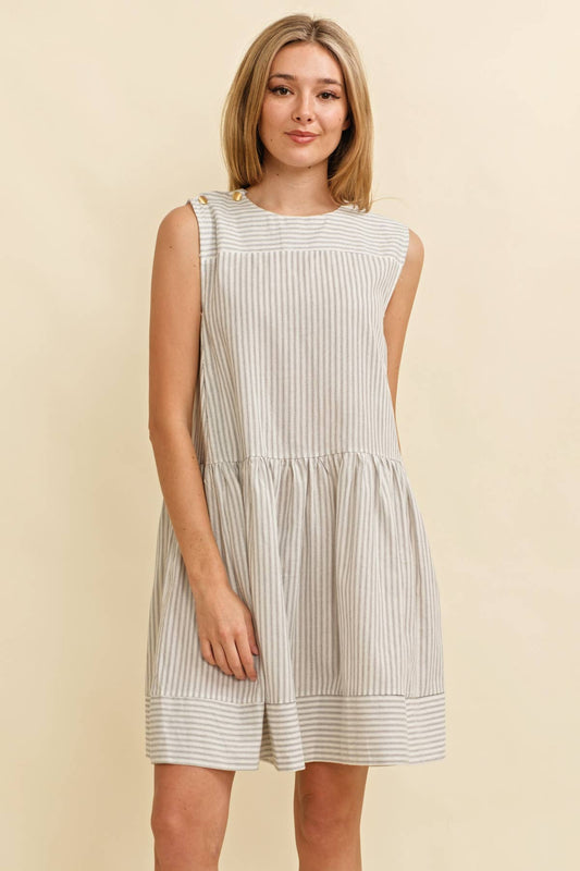 STRIPED SLEEVELESS MINI DRESS