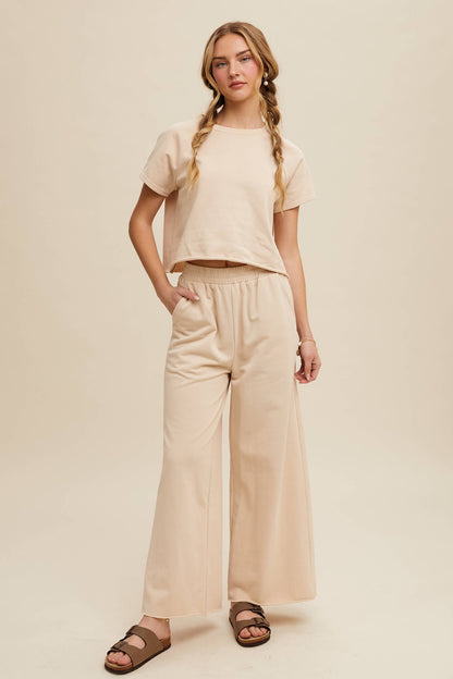 Listicle - Relaxed Fit Top and Wide Leg Pants Lounge Set