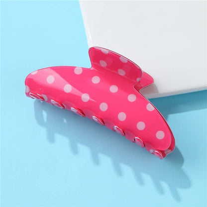 JOSSLYN by wall to wall - Retro Polka Dot Hair Claw - Glossy Spotted French | 40H1099