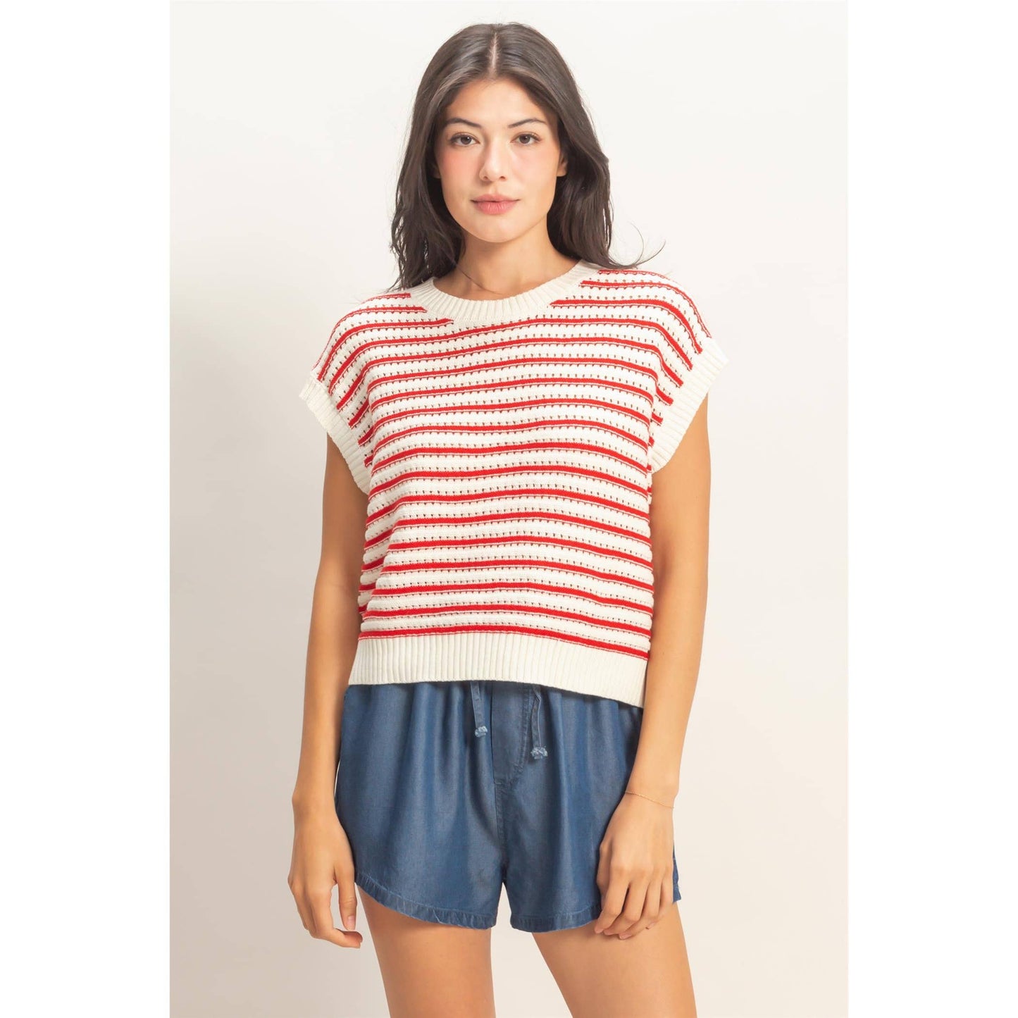 HYFVE - Striped Sleeveless Crew Neck Top