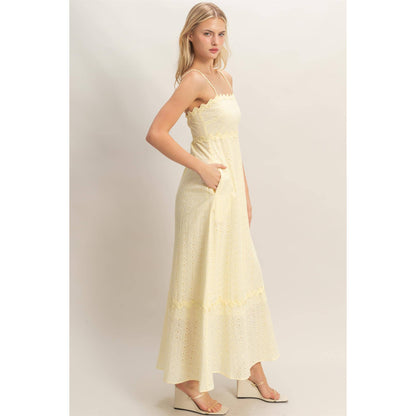 HYFVE - Scallop Trim Eyelet Midi Dress