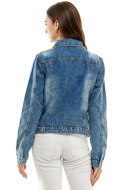 Medium wash cotton denim Jacket