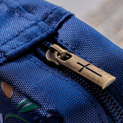 Christian Art Gifts - Bible Cover Value Navy/Floral Printed Everything Beautiful