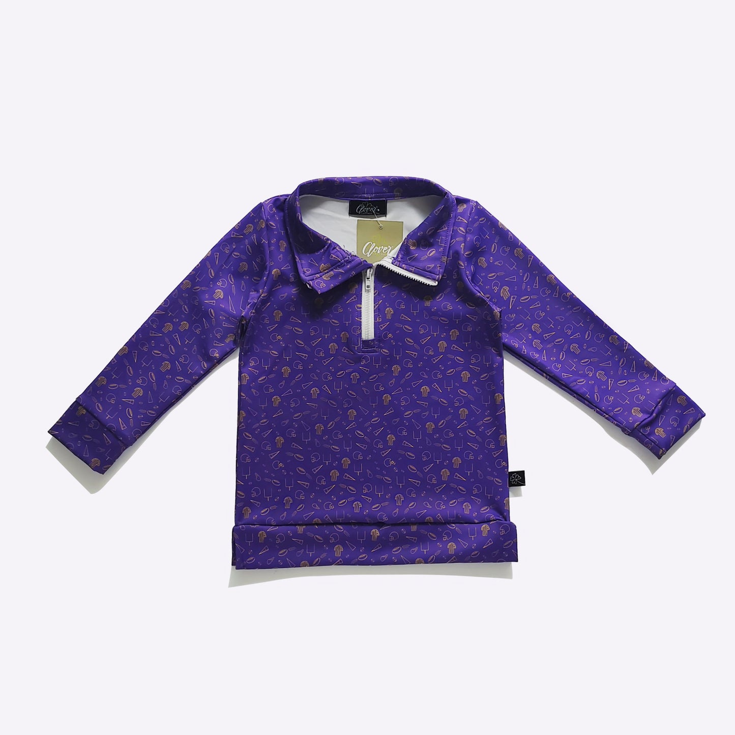 Purple & Gold Go Team Boy Quarter Zip