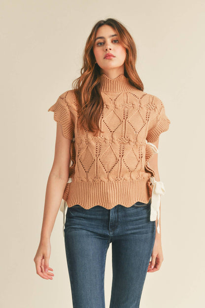&MERCI - MOCK NECK CROPPED SWEATER VEST MSW2133