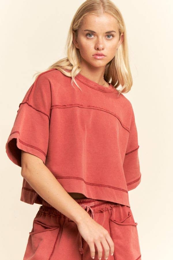 MINERAL WASHED EXPOSED BARREL PANTS SET