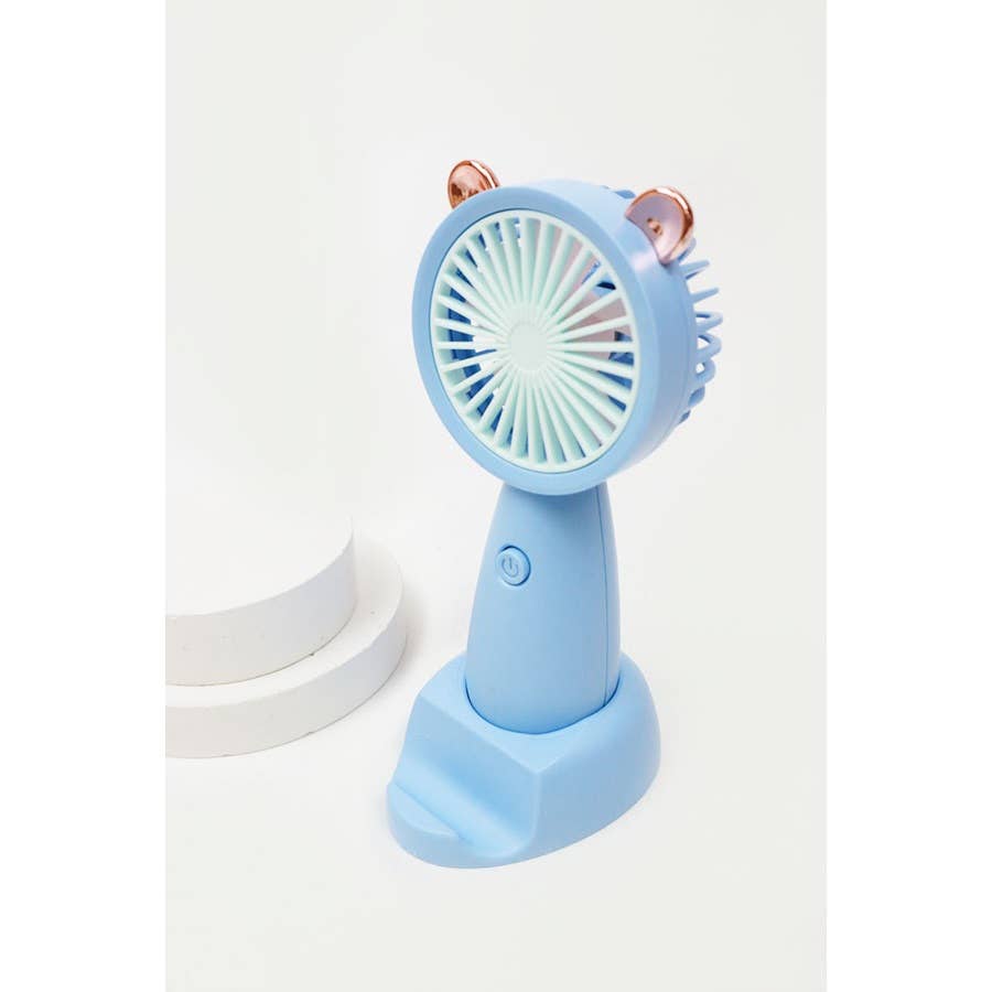 Portable Hand Fan with Cell Phone Stand