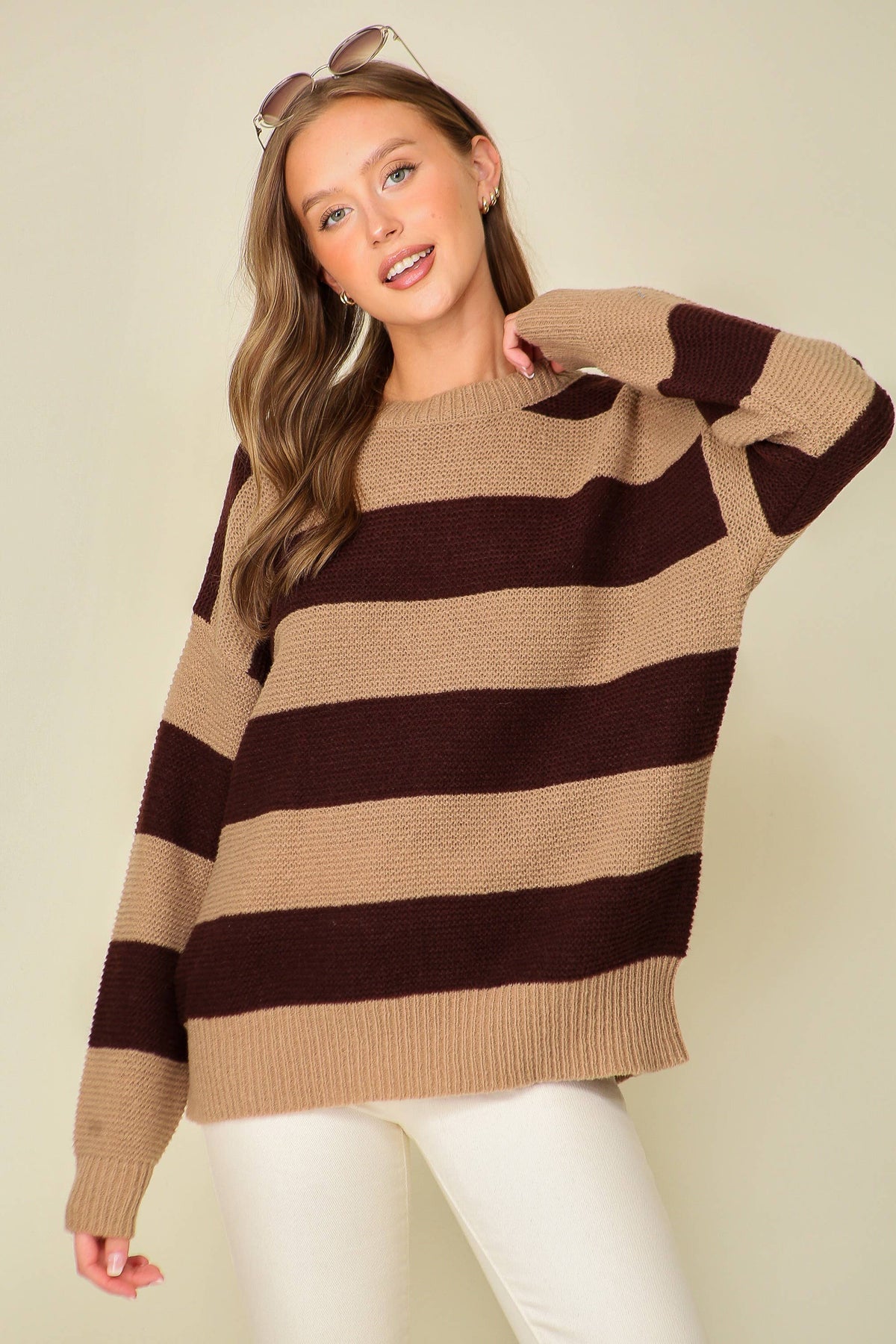 42POPS - 0926 Everyday striped game day sweater SI-26874