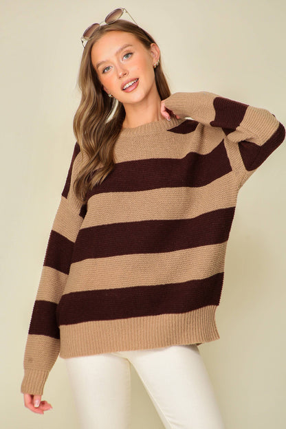 42POPS - 0926 Everyday striped game day sweater SI-26874