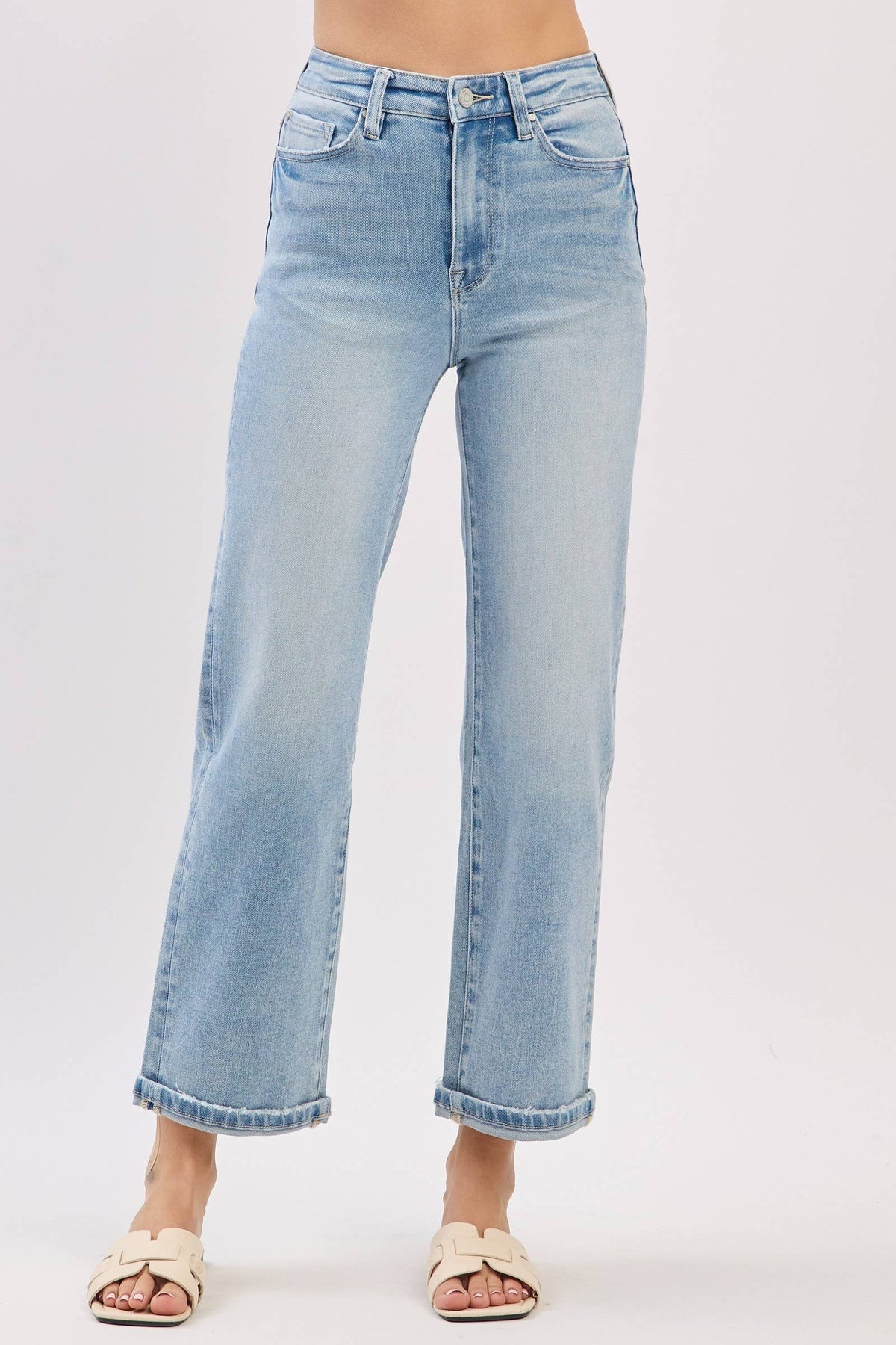Petra153 - P1527T-LM HIGH RISE STRETCH RELAXED STRAIGHT JEANS
