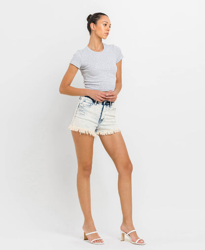VERVET by FLYING MONKEY - SUPER HIGH RISE STRETCH MOM SHORTS V2763