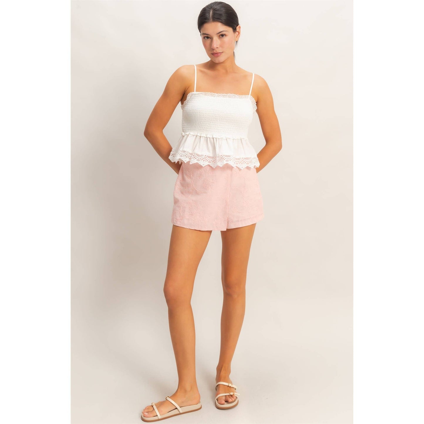 HYFVE - Floral Embroidered Wrap Skort