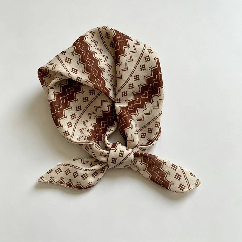 DAYLA - Coffee Floral Print Bandana