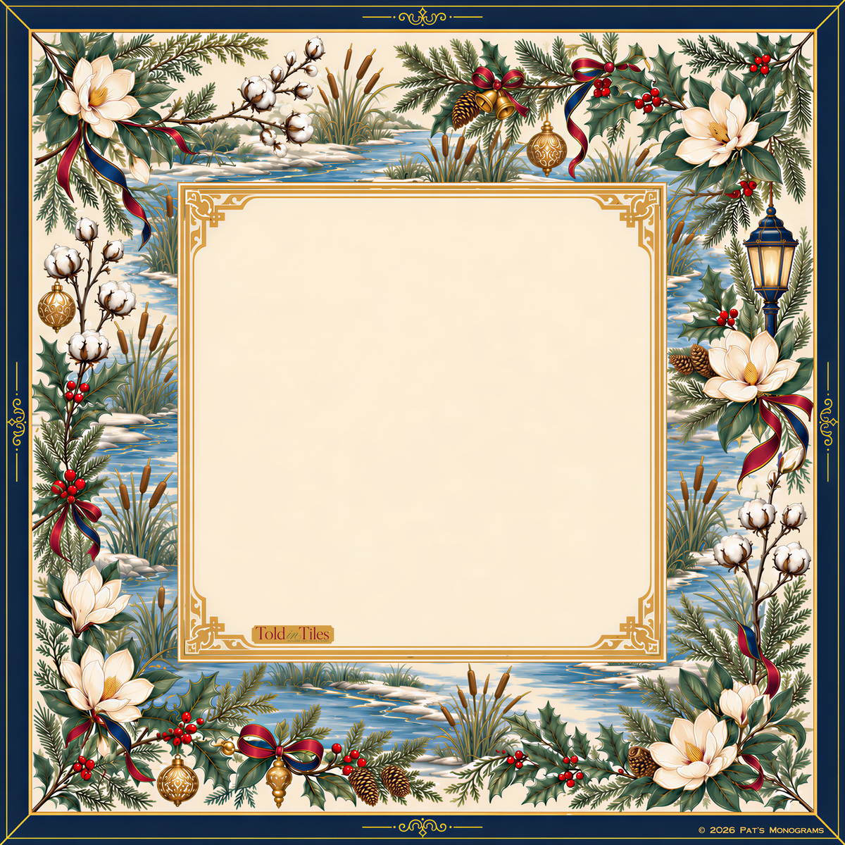 Pat's Monograms, LLC - A Mahjestic Christmas — Limited Edition Holiday Mahjong Mat - PREORDER